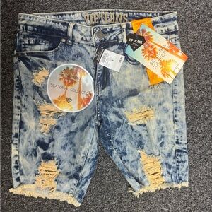 Rue21 Acid Wash Distressed Denim Shorts